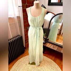 New Italian Silk Mint Green Maxi Dress